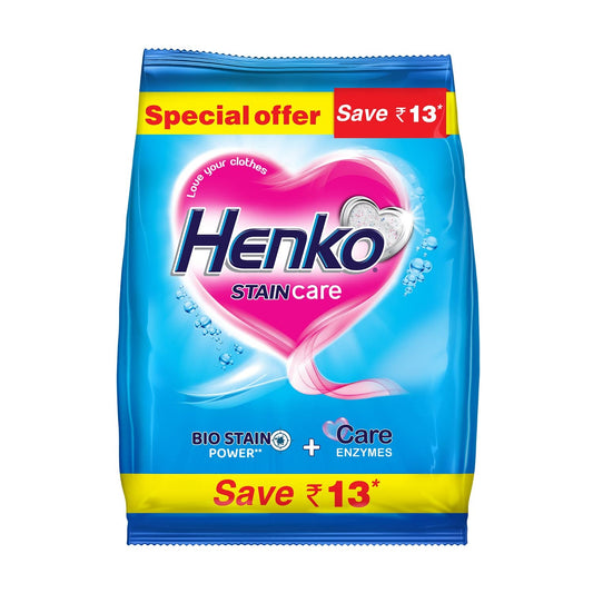 Henko Stain Care Detergent Powder 500G For Hand Wash & Top Load Machine