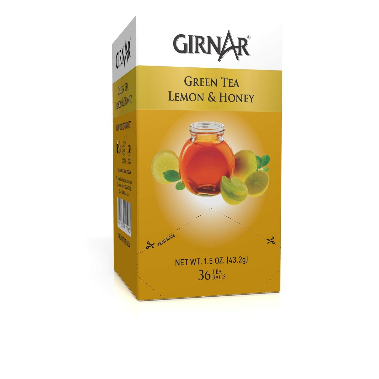 Girnar Green Tea Lemon & Honey (36 Tea Bags)