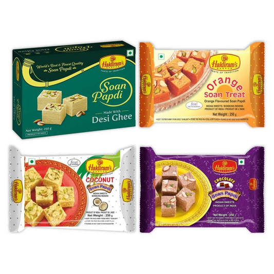 Haldiram's Nagpur Soan Papdi Combo Pack of 4-250 gm Each)