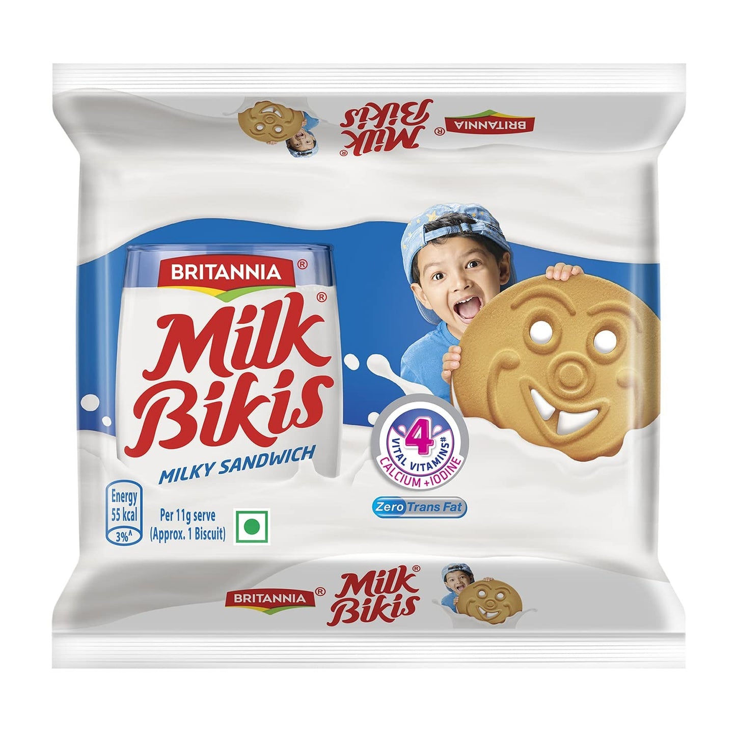 Britannia Milk Bikis Milk Cream Biscuits, 200g