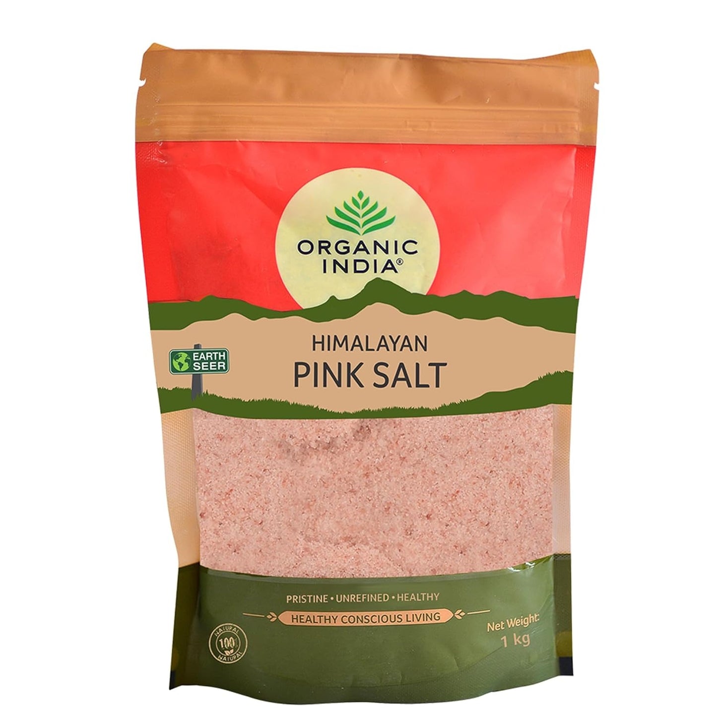 ORGANIC INDIA Pink Rock Salt - 1Kg Packet