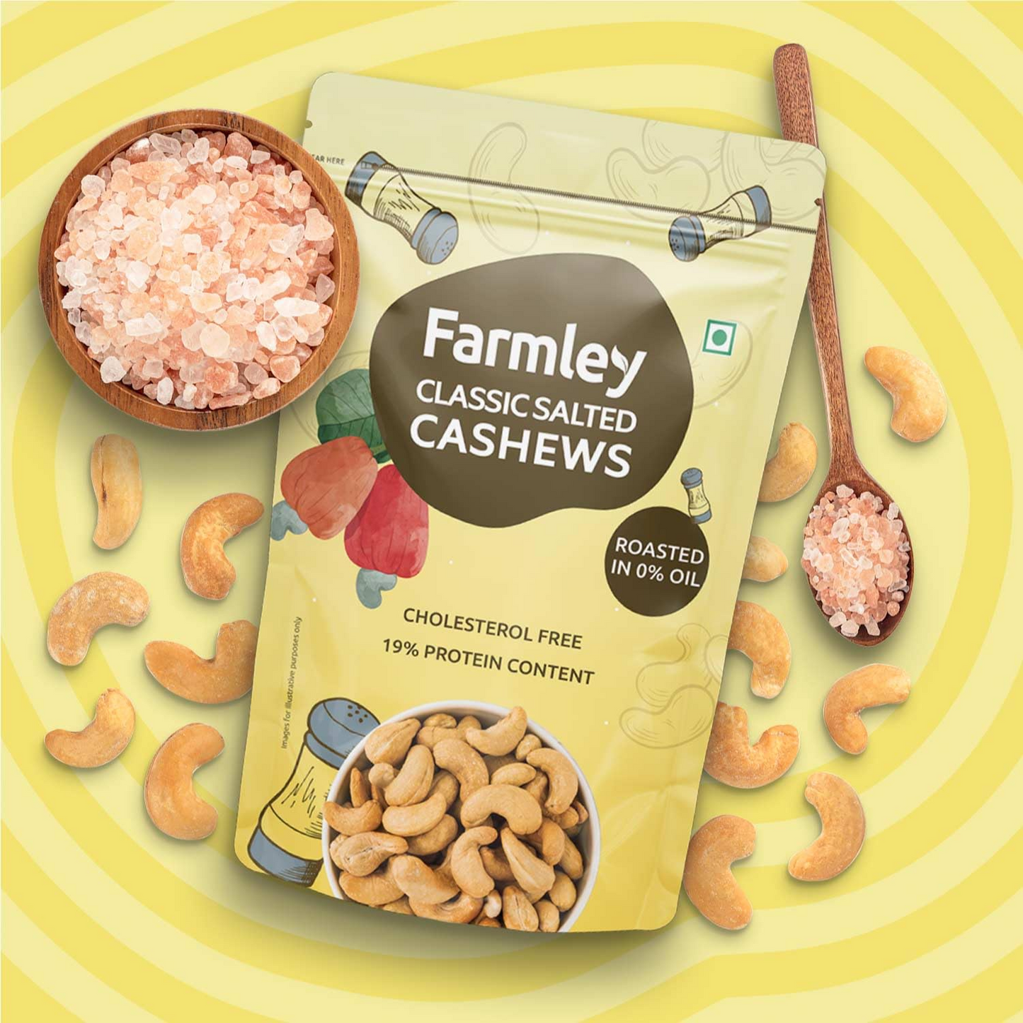 Farmley Roasted Salted Cashew I160gram, each | Rich in Protein | Crunchy & Delicious, Dry Fruits Nuts (Pack of 2)