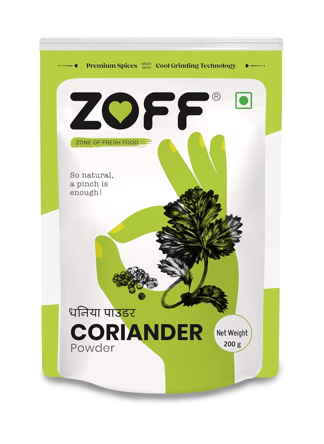 Zoff Red Chilli Powder, Turmeric Powder | Coriander Powder | Pack of 3  | Each 200g | Premium Zip Lock Pouch | 600g