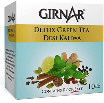 Girnar Food & Beverages Pvt. Ltd. Detox Green Tea (Desi Kahwa) (Pack of 10 Tea Bags,25 Grams)