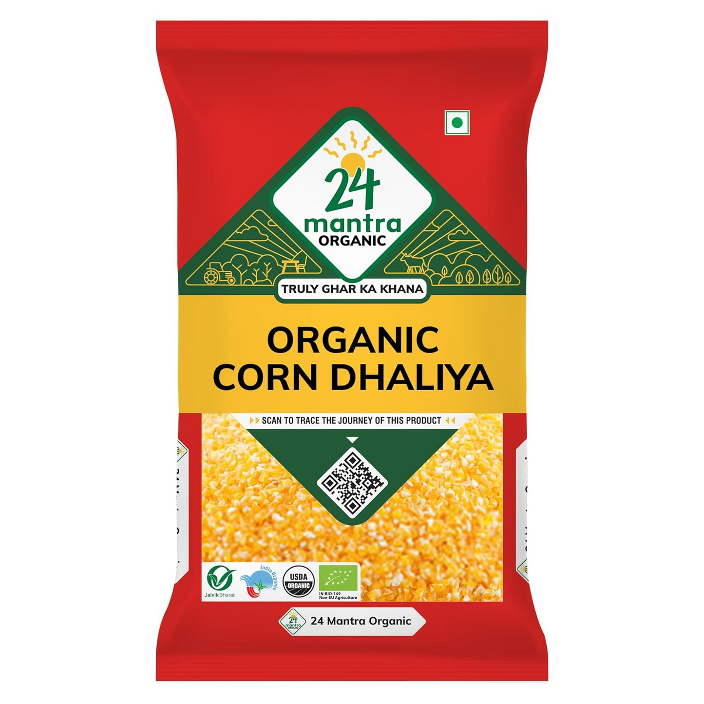 24 Mantra Organic Corn Dhaliya - 500gms, 100% Organic