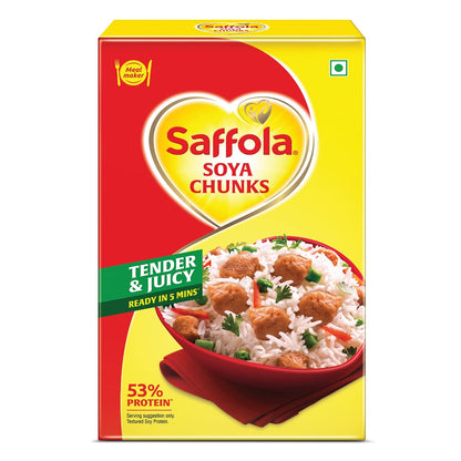 Saffola Soya Chunks, Tender & Juicy, 53% Protein, 1kg