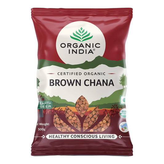 ORGANIC INDIA Rich in Protein, Full of Taste, Hygienically Packed Brown Chana -500gm