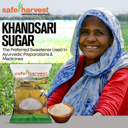 Safe Harvest Pesticide-Free Khandsari Sugar | Artisanal | No Artificial Flavors - 1Kg