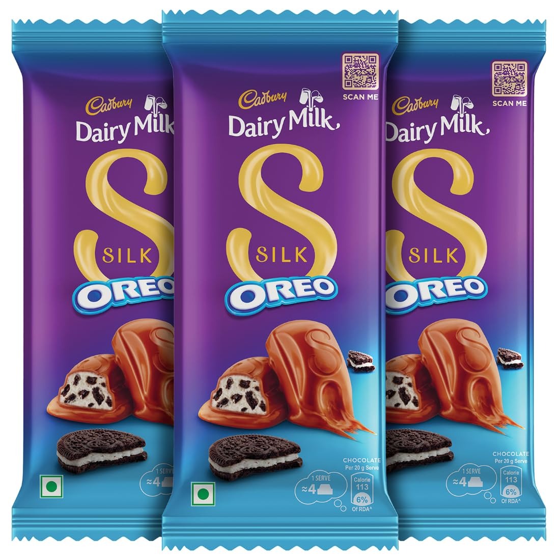 Cadbury Dairy Milk Silk Oreo Chocolate Bar, 130 g (Pack of 3)