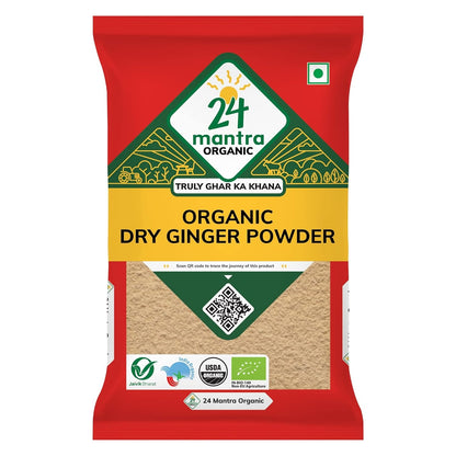 24 Mantra Organic Dry Ginger Powder/Adrak Powder/Allam Powder - 50gms | Pack of 1 | 100% Organic |