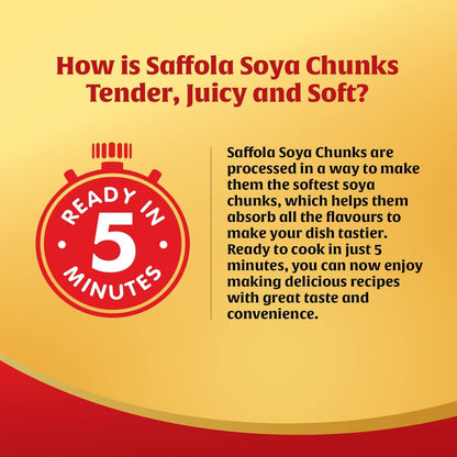 Saffola Soya Chunks, Tender & Juicy, 53% Protein, 1kg