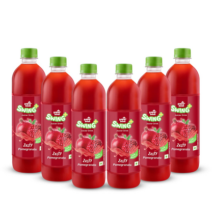 Paperboat Swing Zesty Pomegranate Juice with Vitamin D, 600 ml Each - Pack of 6