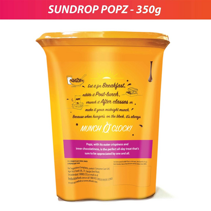 Sundrop Popz Chocolatey Crunch | Choco Fills | Multigrain Shell | Dark Chocolate | 350g