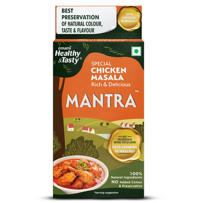 Mantra Special Chicken Masala (100g) | Ground Using Cryo Grinding Technology | Retains Maximum Essential Oils | No Added Colour and Preservatives