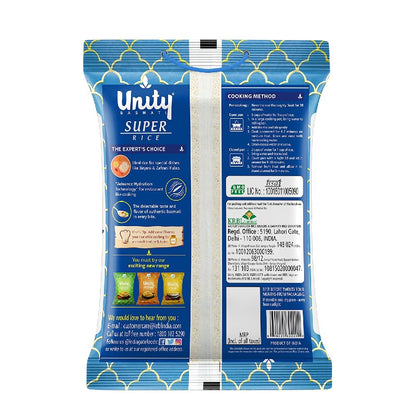 Unity Super | Authentic Long Grain Basmati Rice, 5 Kg Pack | from The House of India Gate