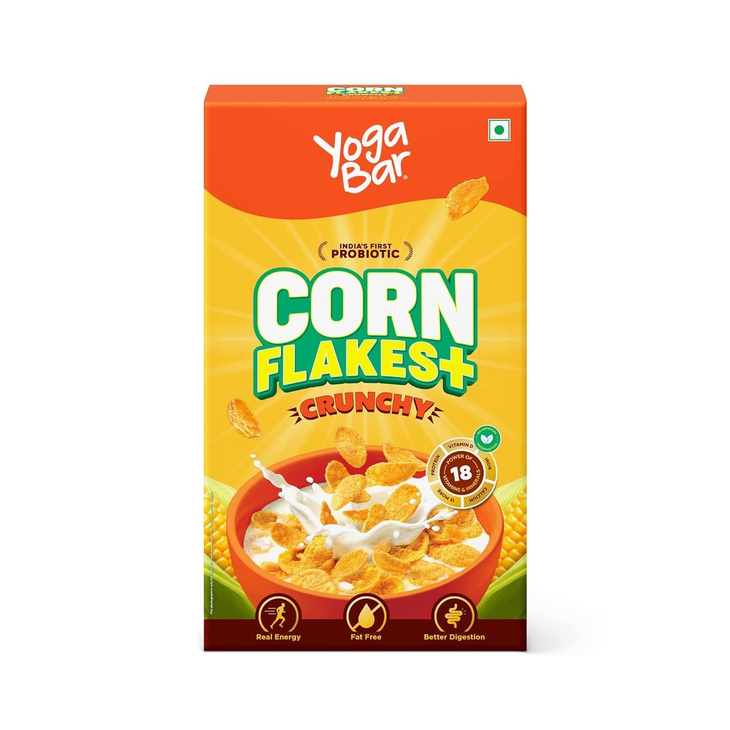 Yogabar Cornflakes Original Healthy Crunchy Breakfast cereals with Probiotics 425g