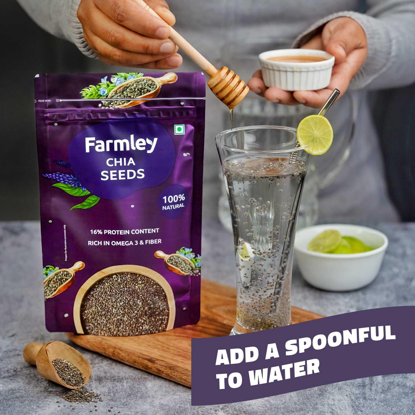 Farmley Chia Seeds I 200g I Chia seeds for weight loss I Omega-3 Seeds for eating I Non GMO and fibre rich seeds