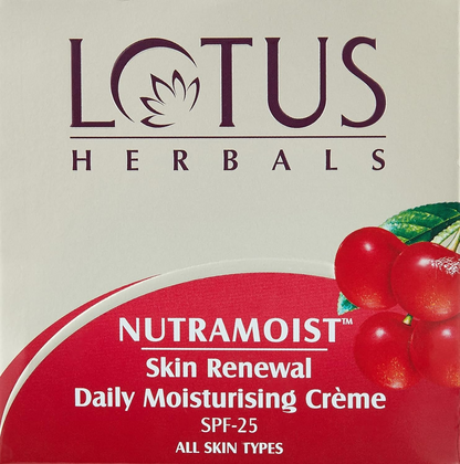 Lotus Herbals SPF 25 Nutramoist Skin Renewal Daily Moisturising Cream (50g)