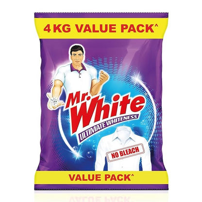 Mr. White Detergent Powder 4 Kg | Whiteness Boosters gives Ultimate Whiteness