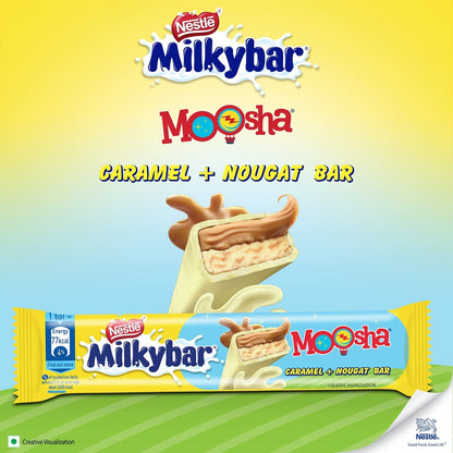 Nestle Milkybar Moosha Caramel + Nougat Bar- 18 gram Each (Pack of 48 Units), 864 gram Box