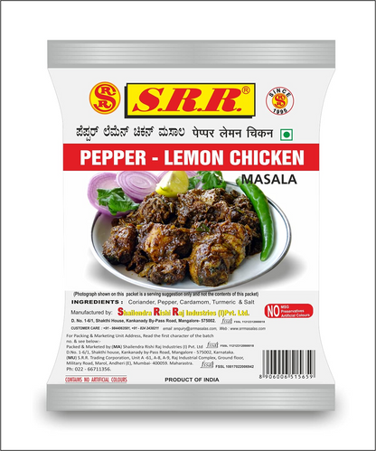 SRR Masala Pepper Lemon chicken 4 pieces (50 grams X 4) All Natural no artificial flavors or colors