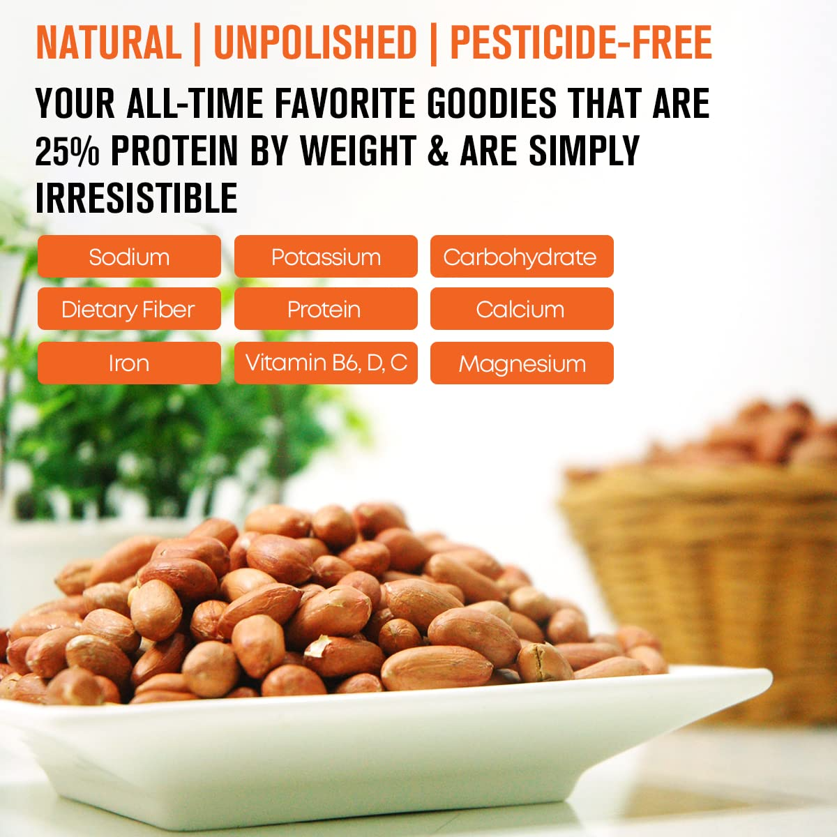 Safe Harvest Pesticide-Free Dried Groundnut | Natural & Delicious - 500g