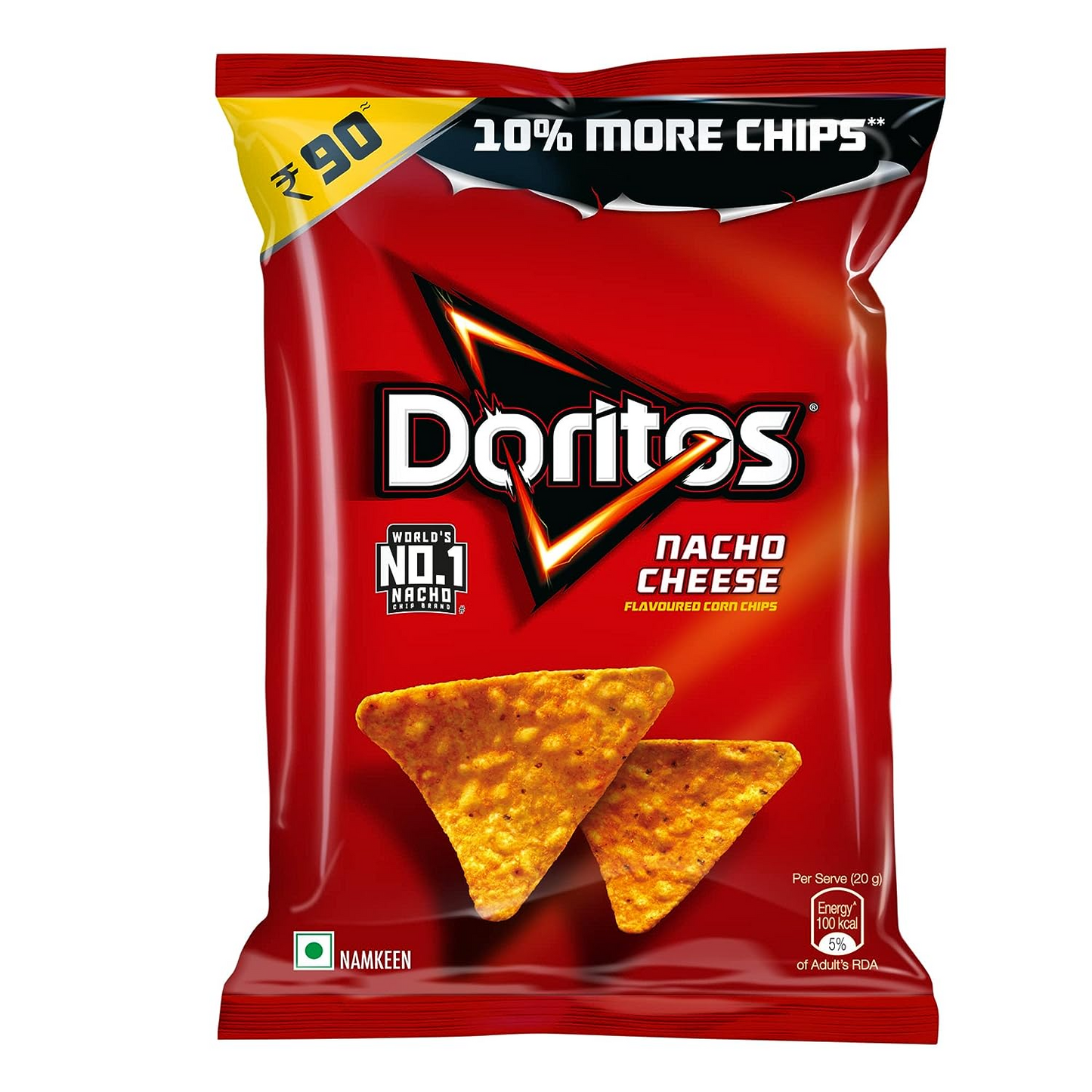 Doritos Nacho Chips 153g/167g, Nacho Cheese Flavour, Crunchy Crispy Chips & Snacks, Party Bag (Weight May Vary)