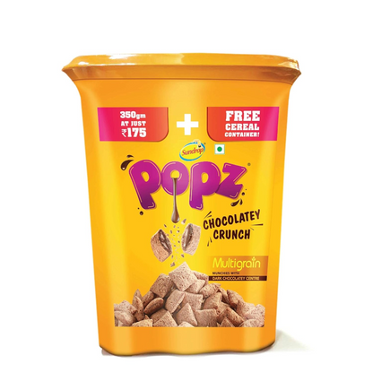 Sundrop Popz Chocolatey Crunch | Choco Fills | Multigrain Shell | Dark Chocolate | 350g