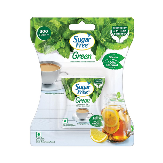 Sugar Free Green Stevia, 300 Pellets  | 100% Natural Meethi Tulsi (Stevia) leaves| Sweet like Sugar but with zero calories | 30g