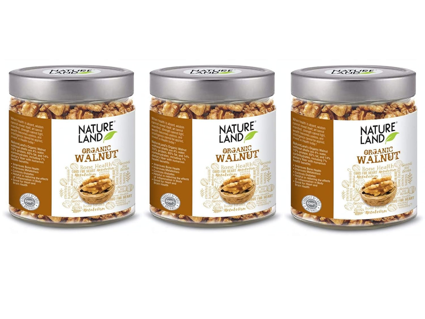 Natureland Organics Walnuts (Akhrot) 150 Gm - Without Shell