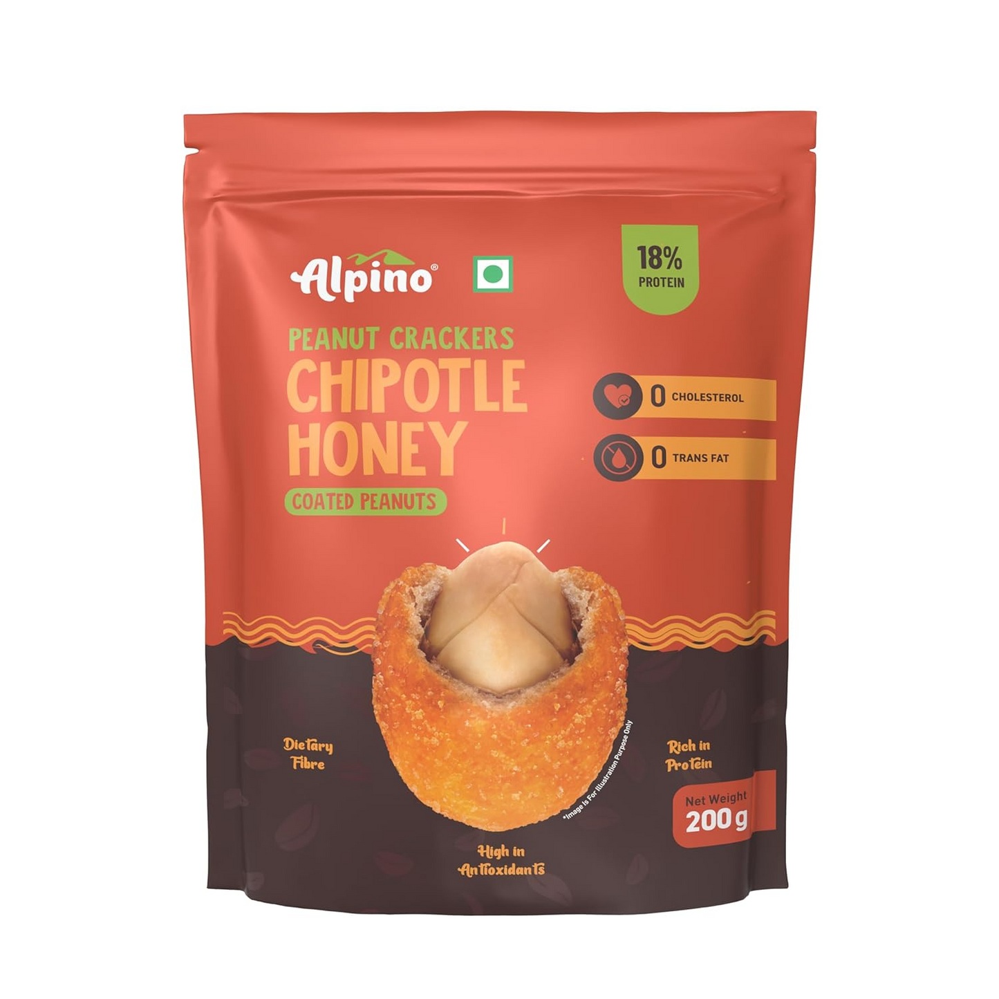 Alpino Peanut Crackers Chipotle Honey 200g – Made with Roasted Peanuts & Chipotle Honey Seasoning