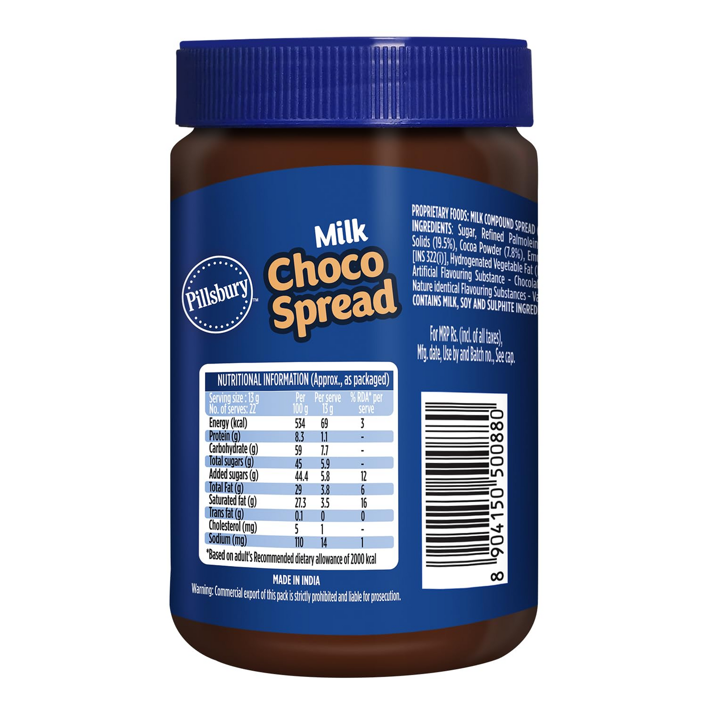 Pillsbury Milk Choco Spread | No Artificial Preservative |Tasty & Chocolaty | Top it on Cookies, Cho 290g