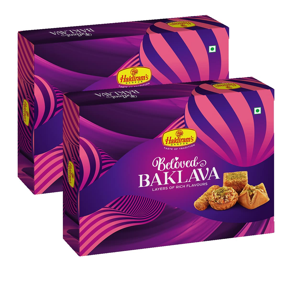 Haldiram's Nagpur Assorted Baklava Sweets (Pack of 2 - 300 gm Each)