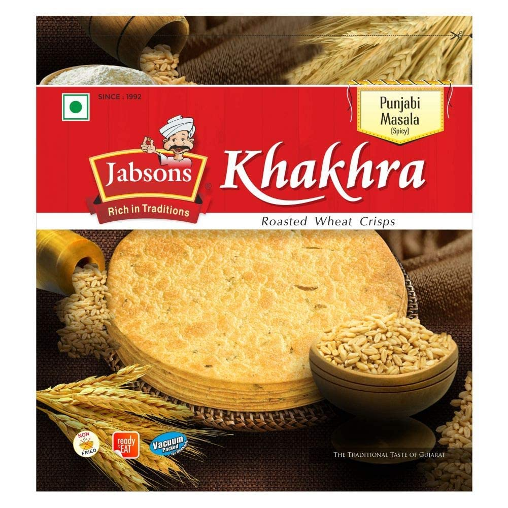 Jabsons Khakhra Panjabi Masala Vacc 180gm||Ready to Eat Roasted Snack|Tea Time