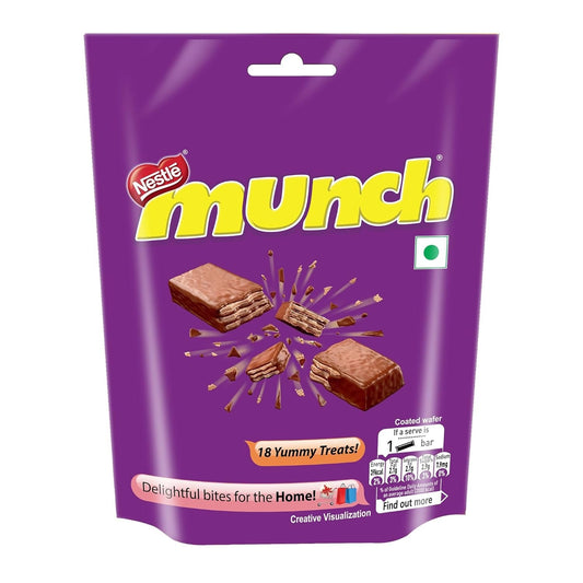 Nestle Munch Chocolate Coated Crunchy Wafer Share Pack, 160.2 g|18 Units - 8.9 g each