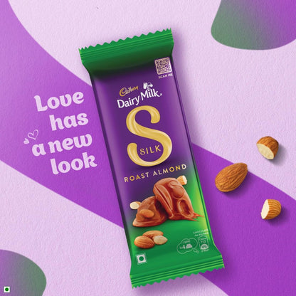 Cadbury Dairy Milk Silk Roast Almond Chocolate Bar, 58 g (Pack of 8)