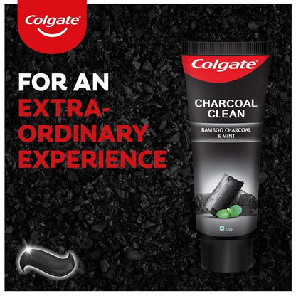 Colgate Charcoal Clean 480g (120g x 4, Pack of 4) Black Gel Toothpaste, Deep Clean Toothpaste With Bamboo Charcoal