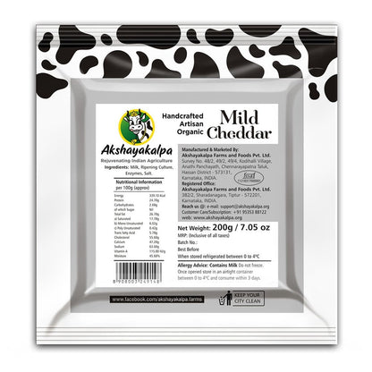 Akshayakalpa Organic Artisan Mild Cheddar, 200 g