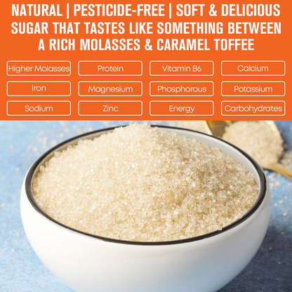 Safe Harvest Pesticide-Free Khandsari Sugar | Artisanal | No Artificial Flavors - 1Kg