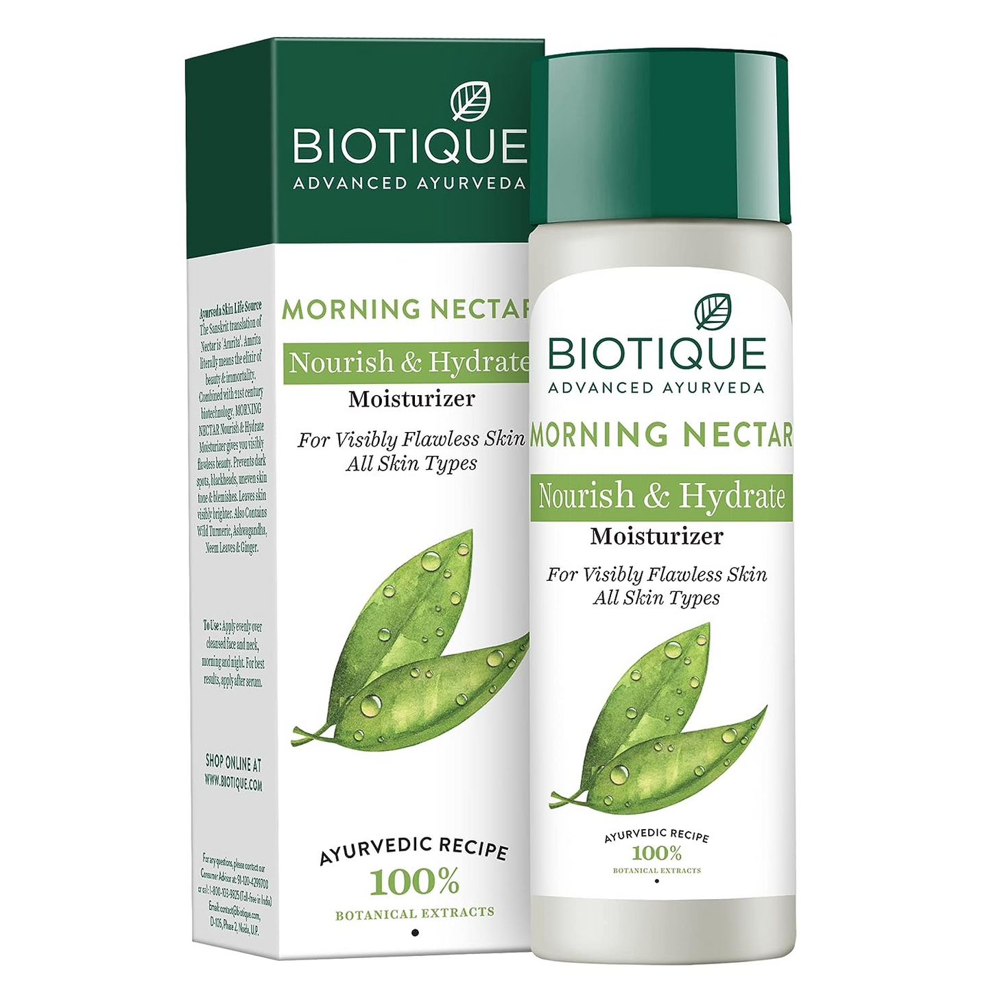 Biotique Morning Nectar Flawless Skin Moisturizer l Prevents Dark spots, Blackheads and Blemishes 190 ml