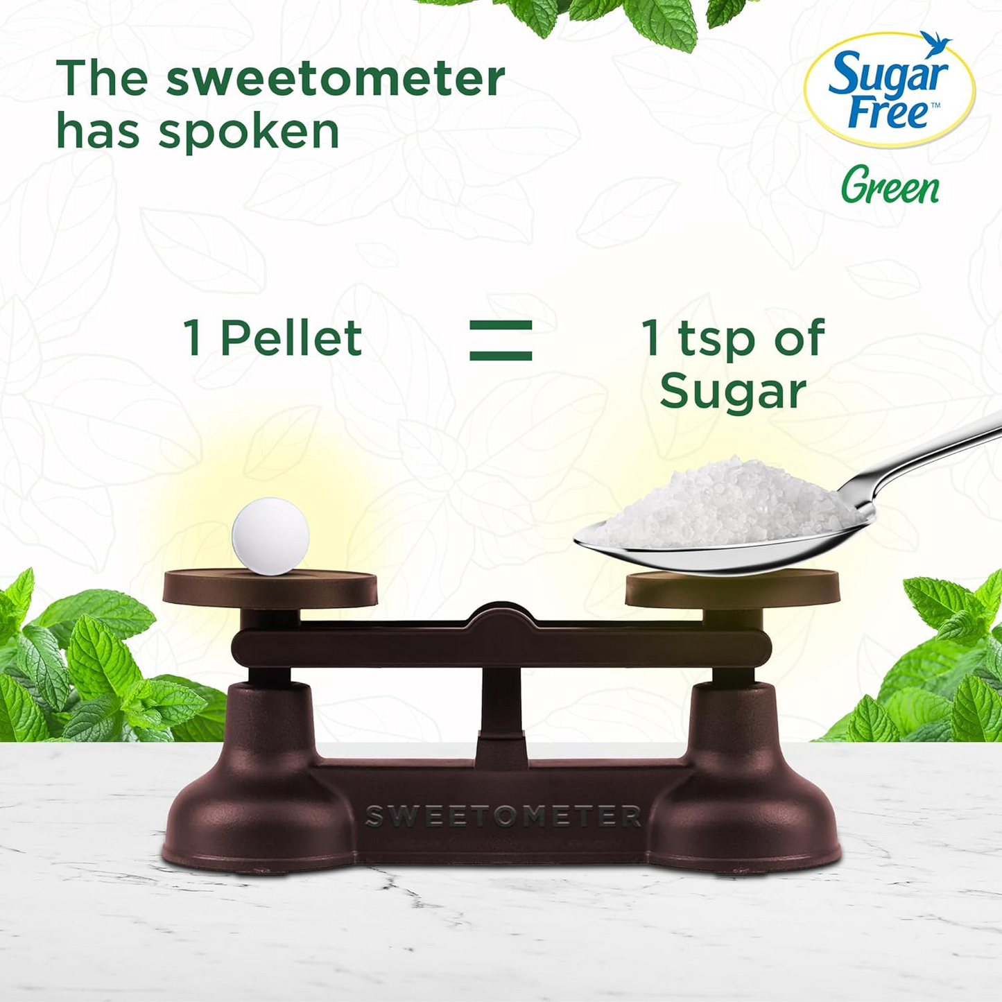 Sugar Free Green Stevia, 300 Pellets  | 100% Natural Meethi Tulsi (Stevia) leaves| Sweet like Sugar but with zero calories | 30g