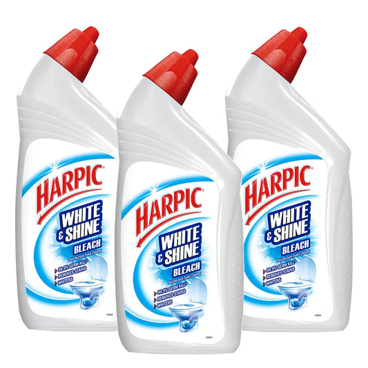 Harpic White and Shine Disinfectant Toilet Cleaner Bleach Liquid - 500 ml (Pack of 3)