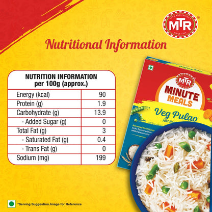 MTR READY TO EAT VEGETABLE PULAO 250 G