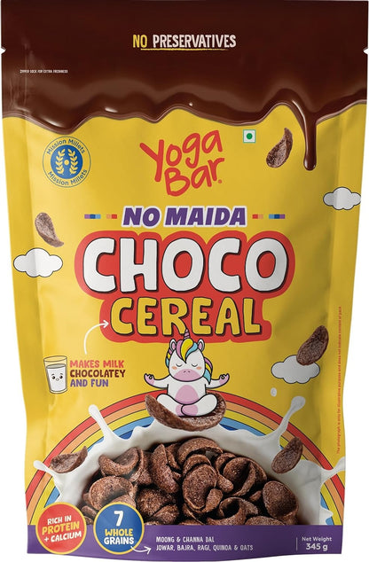 Yogabar Multigrain Chocos Cereal for Breakfast, Zero Maida, Delicious Chocolate ,Contains Jowar, Bajra, Ragi, Quinoa & Oats, 850g