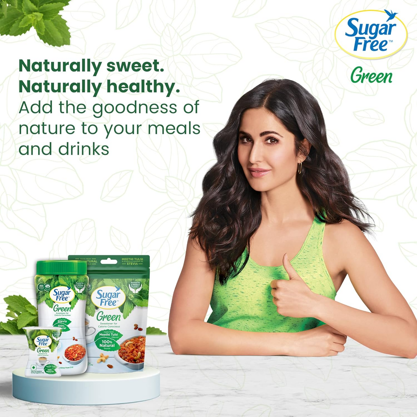 Sugar Free Green Stevia, 300 Pellets  | 100% Natural Meethi Tulsi (Stevia) leaves| Sweet like Sugar but with zero calories | 30g