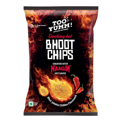 Too Yumm! Bhoot Chips | Created With Naagin Hot Sauce | Tasty & Spicy | Bhut Jolokia Chillies | Potato Chips | 90g