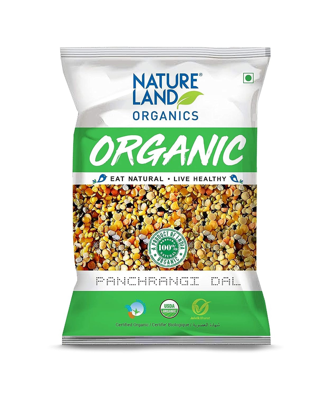 Natureland Organics Panchrangi Dal/Mix Dal 1 Kg - Organic Healthy Pulses