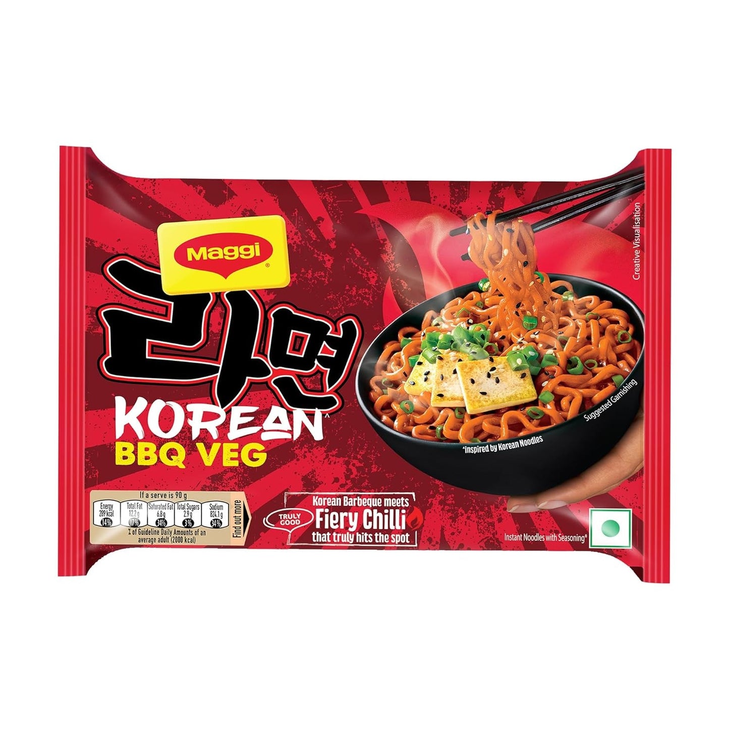 MAGGI Korean BBQ Veg Noodles, Easy to Cook Instant Noodles, 90 g