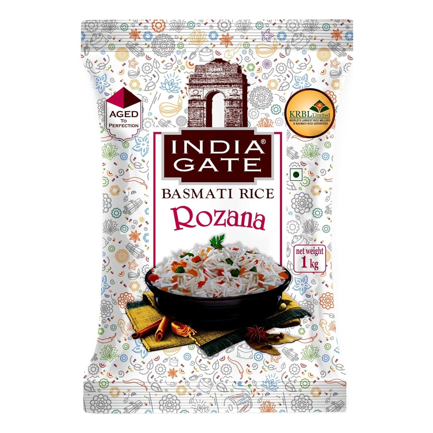 India Gate Basmati Rice Pouch, Feast Rozzana, 1kg