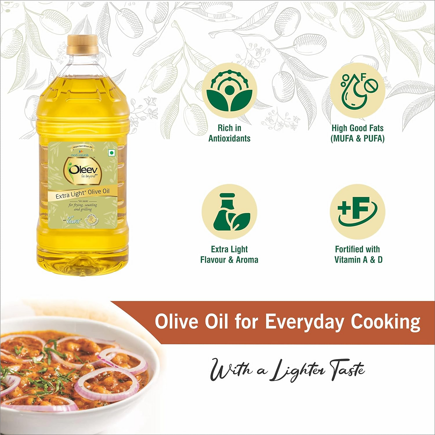 Oleev Extra Light Olive Oil, 2L